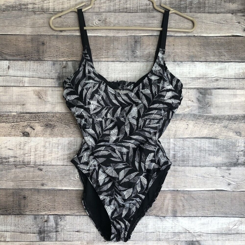 prAna Womens Underwire One Piece Black Swimsuit Small - 34D